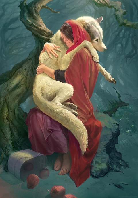 Little Red Riding Hood and the wolf are friends